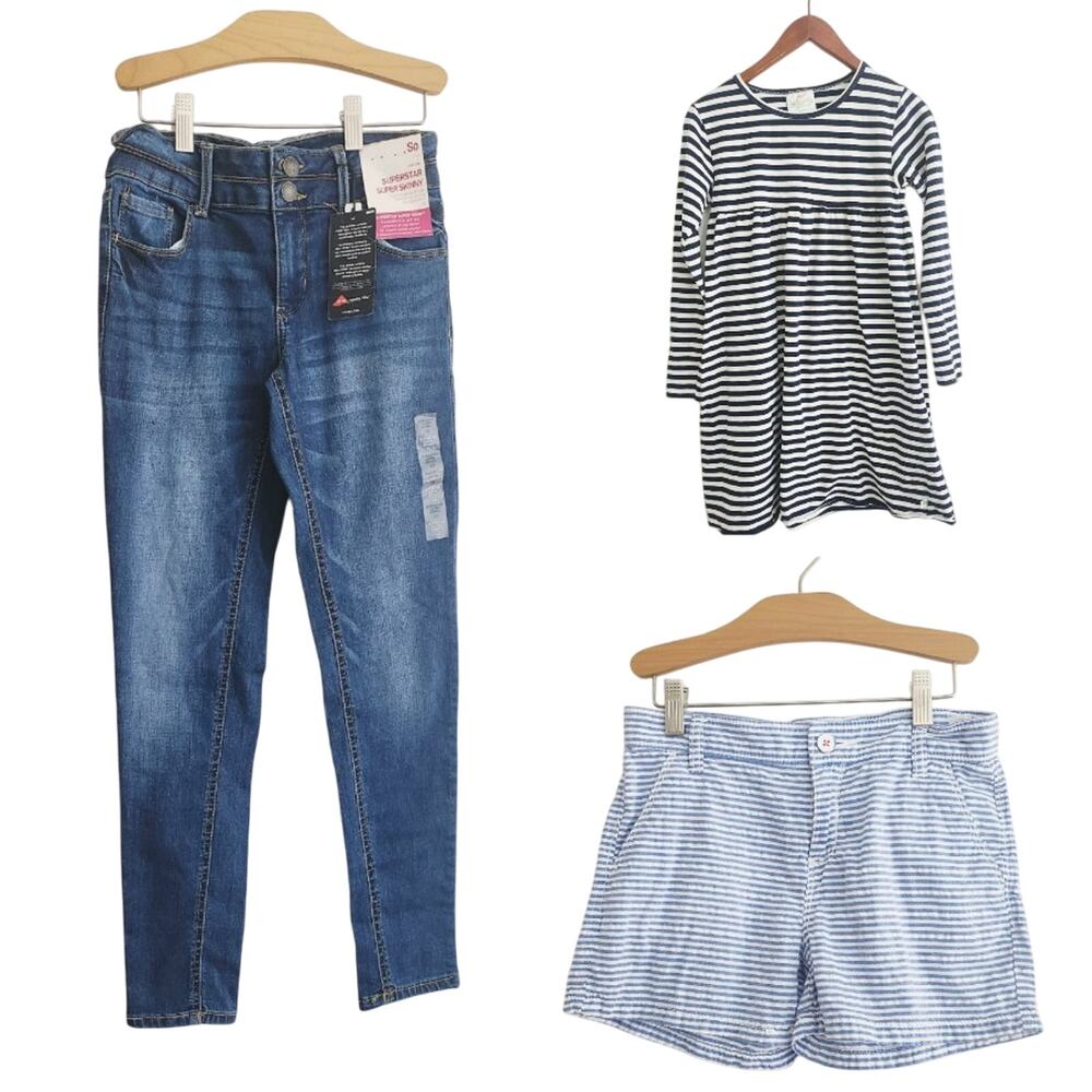 12 Bundle new SO denim, Old Nayb shorts and striped dress